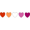 Subtle Lesbian Pride hearts
