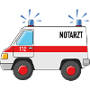 Voiture d’urgence avec feux bleus