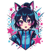 anime, manga, flicka, techwear, cyberpunk, chibi