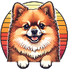 Retro Pomeranian Sunset