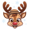 Cute Reindeer Boy with Woolen Hat