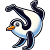 Penguin Handstand Cute Comic Gymnastics