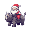 Rhino Santa Claus Cartoon
