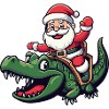 Alligator Weihnachtsmann Cartoon