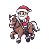 Horse Santa Claus Cartoon