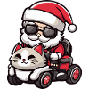 Chat Père Noël Dessin animé