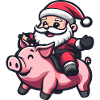 Pig Santa Claus Cartoon