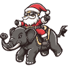 Elephant Santa Claus Cartoon