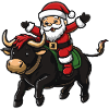 Bull Santa Claus Cartoon