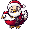 Chicken Santa Claus Cartoon