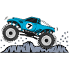 Monster Truck Birthday 7 Turquoise