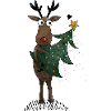 Reindeer with Christmas tree