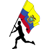 Flagge Ecuador Mann läuft