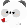 Panda nourrissant l’amour