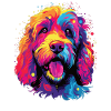 Wasserfarben Farbenfroher Labradoodle