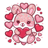 Kawaii Bunny in Cartoon Style