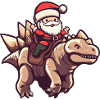 Dinosaurier stegosaurus Weihnachtsmann Cartoon