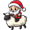 Sheep Santa Claus Cartoon