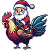 Rooster Santa Claus Cartoon