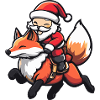Fuchs Weihnachtsmann Cartoon