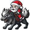 Wolf Santa Claus Cartoon