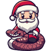 Snake Cobra Santa Claus Cartoon