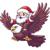 Eagle Santa Claus Cartoon