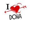 I Love Doha Herz und Pfeil Stadt Liebe Souvenir