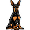 Dobermann Hund Comic