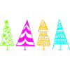 Bunte Weihnachtsbaum-Illustration