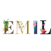 EMIL Name mit Blumen geschmückt