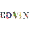 EDVIN Name mit Blumen geschmückt