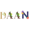 DAAN Name mit Blumen geschmückt