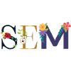 SEM Name mit Blumen geschmückt