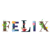 FELIX Name mit Blumen geschmückt