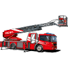 Fire brigade with ladder