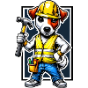 Jack Russell Terrier Bauarbeiter