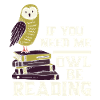 Eule Lesen Bücher Lustiger Spruch
