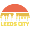 Leeds City Skyline Retro Sunset Silhouette