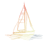 Retro Segelboot Line Art