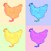 Pop Art-Huhn mit Krönchen