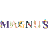 MAGNUS Namn Dekorerat med blommor