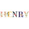 HENRY-navn dekoreret med blomster