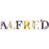 ALFRED Name mit Blumen geschmückt