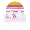 retro-futuristic cyberpunk world