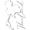 Thailand map as outline EN