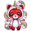 Roter Einhorn Panda