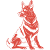 Treuer Schäferhund – Klassische Hundegrafik