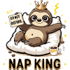 Nap King Sloth Design
