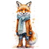 Foxy Fashionista - Aquarelle